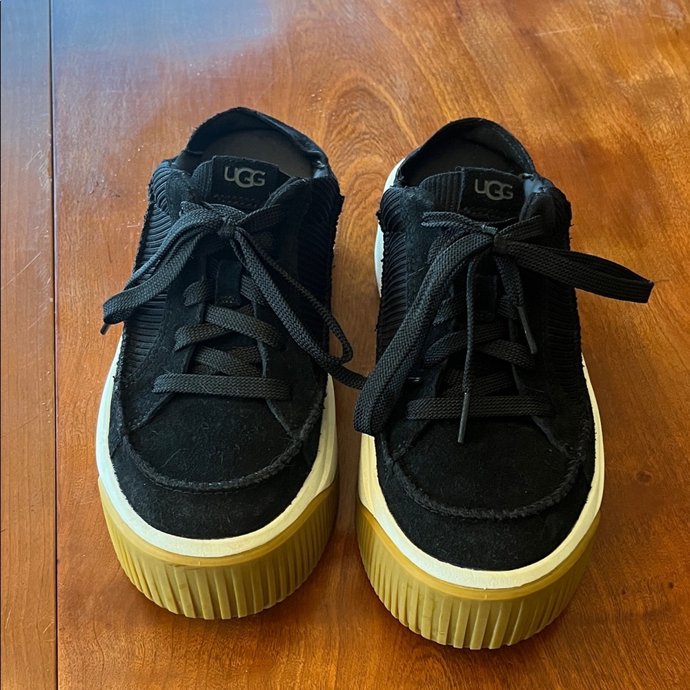 UGG Black Slip On Sneakers with Cream Soles